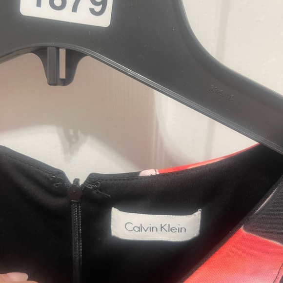 Calvin Klein Black and Pink Floral Midi Dress - Picture 9 of 15